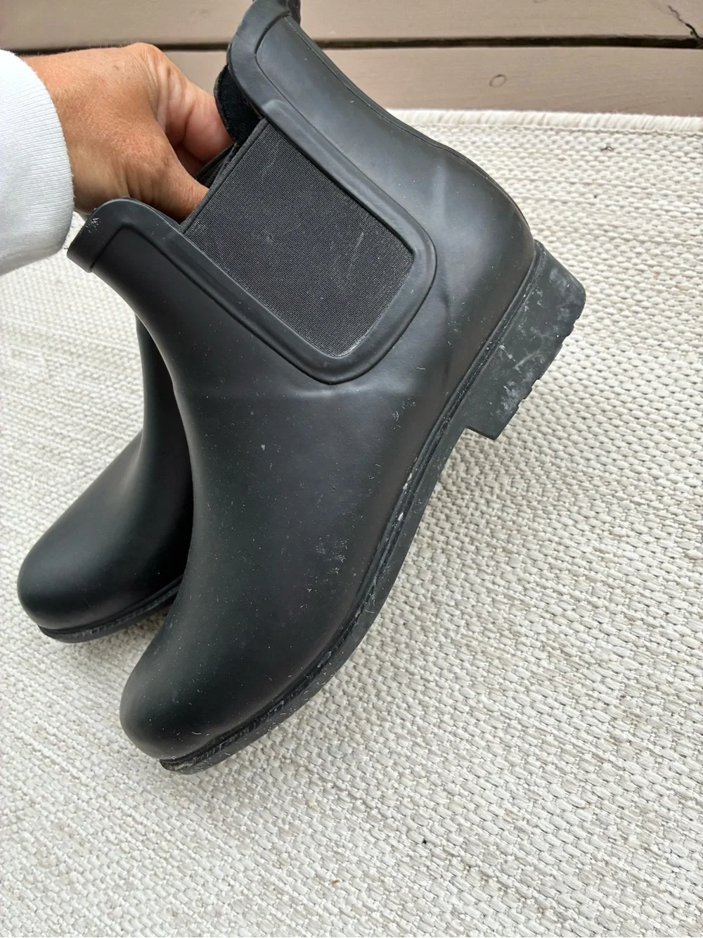 Gap Black Chelsea-Style Rain Ankle Boots